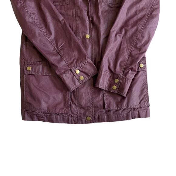 BANANA REPUBLIC Womens Utility Jacket Size M Waxed Coated Canvas Burgundy VTG - Picture 5 of 16